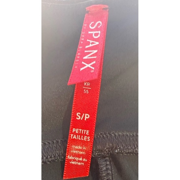 SPANX Faux Leather Camo Leggings Black Matte Petite Small - Picture 6 of 8